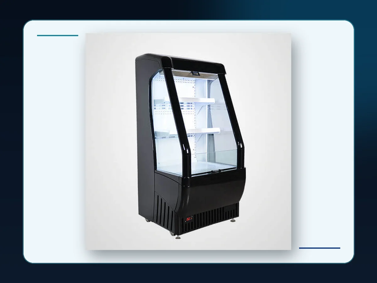 Markool Tall Sloped Freshbox Cooler: compact black case with a high slanted display opening