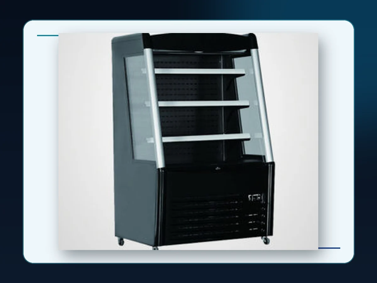 Markool Black Compact Open-Air Merchandiser: short black multideck cabinet with open customer access