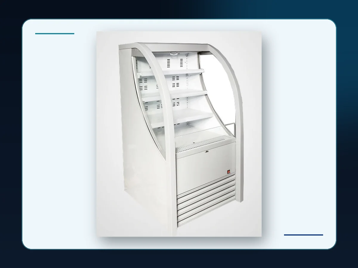 Markool White Counter-Height Open Chiller: compact white curved-front open display with accessible shelving