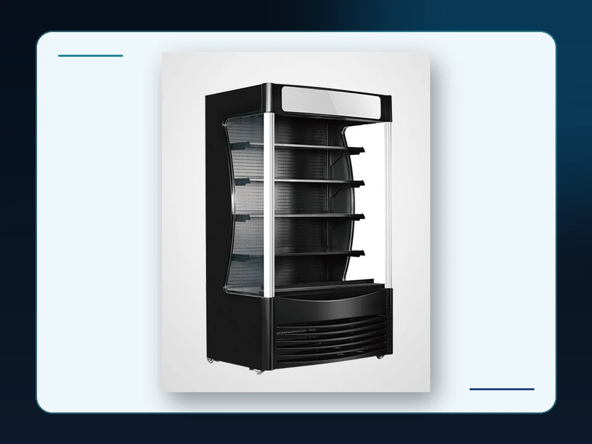 Markool Tall Open-Front Multideck: full-height black open merchandiser with broad product access