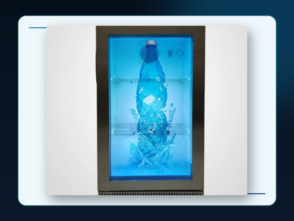Markool Framed Digital Display Cooler: portrait LCD panel set in a clean dark frame