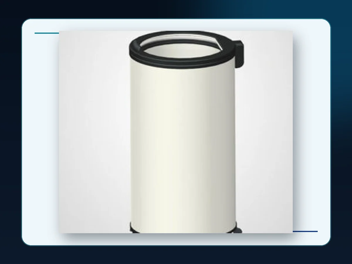Markool Round Open-Top Can Cooler: tall cylindrical cabinet with a black open merchandising rim