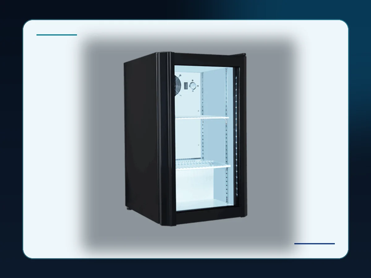 Markool Countertop Clear-Door Cooler: compact clear-door cabinet with a visible upper cooling section