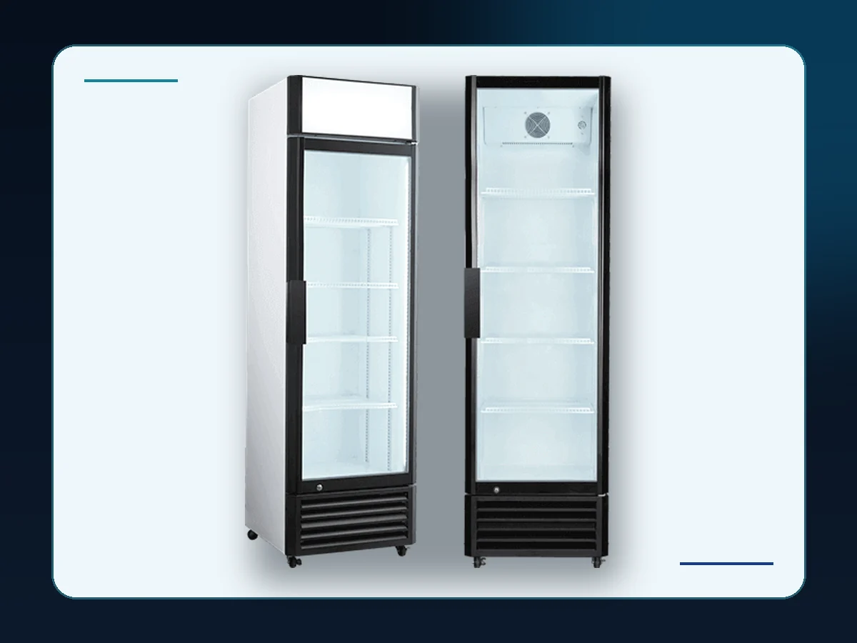 Markool Tall Retro Beverage Cabinet: slender vintage-style cabinet with a vertical glass display