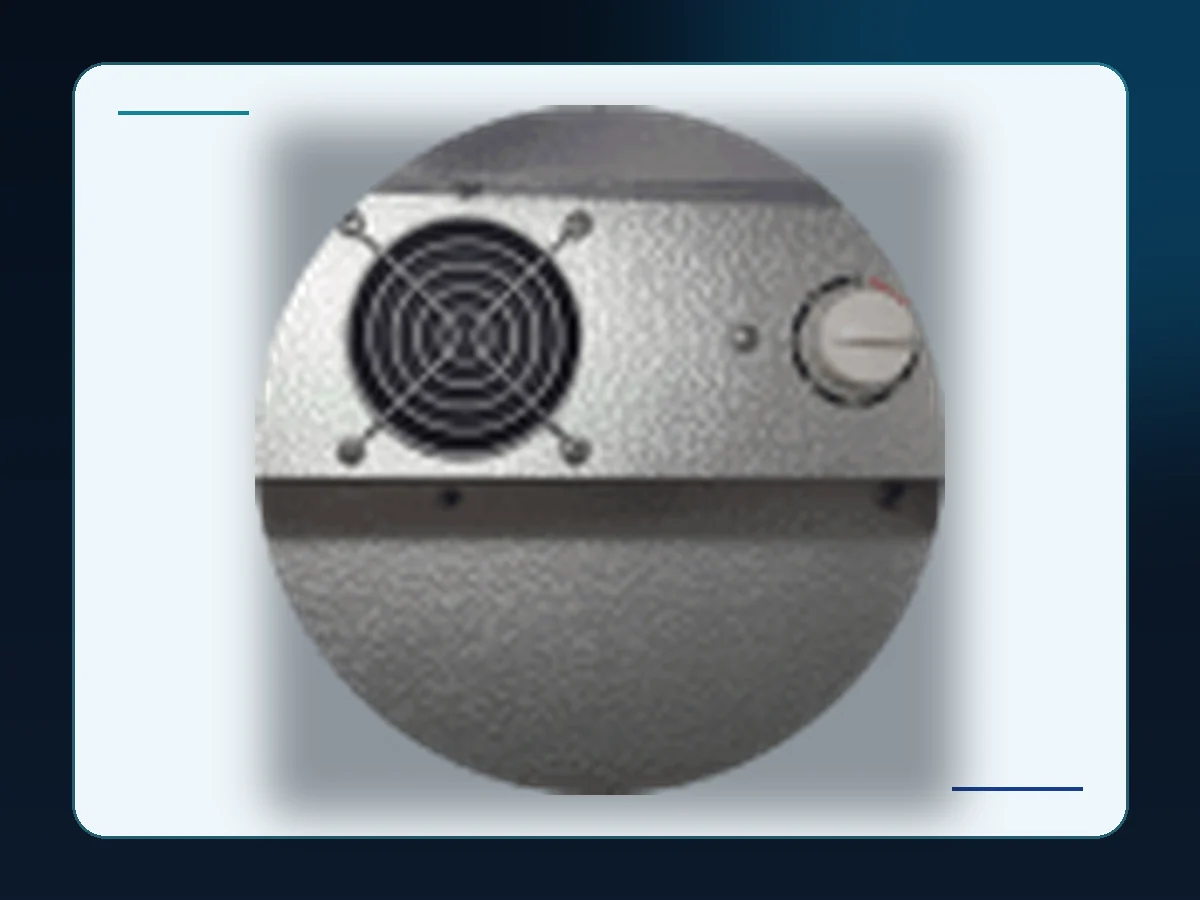Markool Evaporator Fan Assembly: compact circular fan and mounting panel for internal airflow