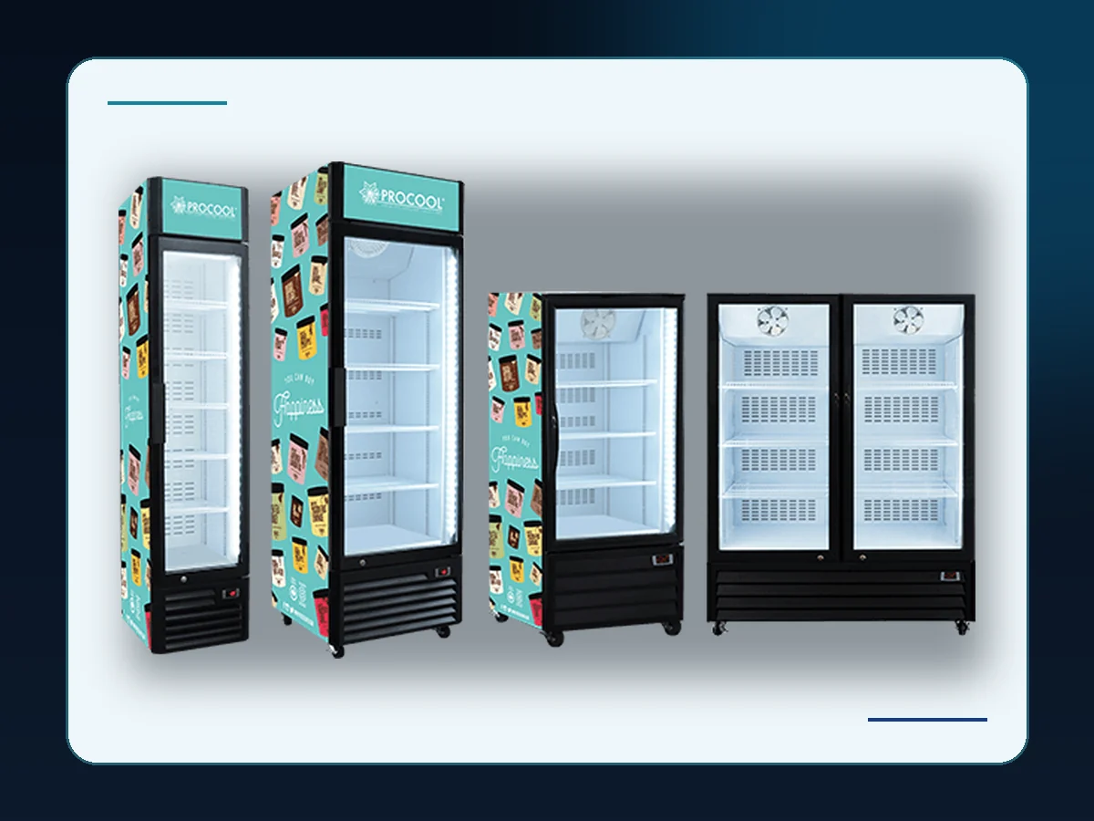 Markool Mixed Retail Display Program: coordinated group of slim refrigeration and display units