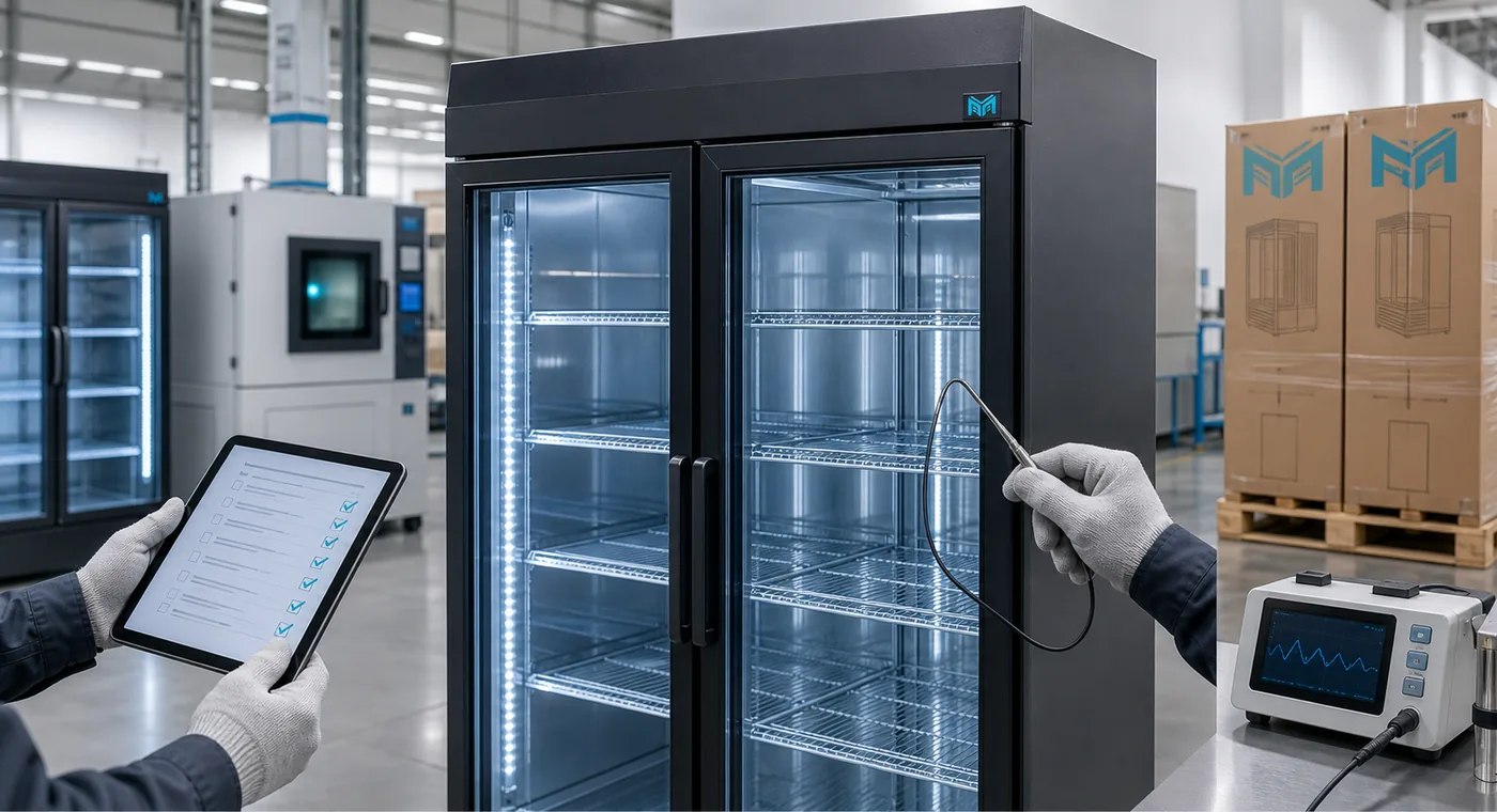 Markool factory quality control for display coolers